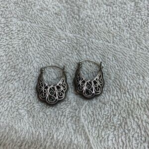 CFS Designer Filigree Hoops 925 Sterling